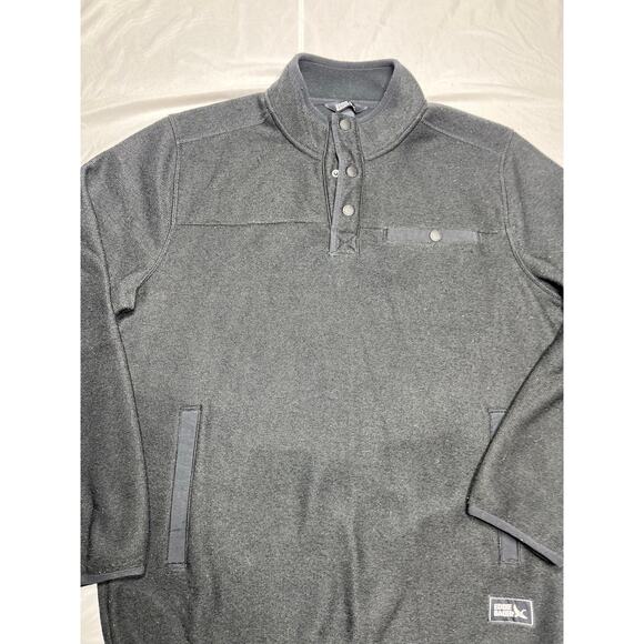 Eddie Bauer Men’s M Gray Snap Mock Fleece Pullover Sweater Polyester Casual - Picture 4 of 9